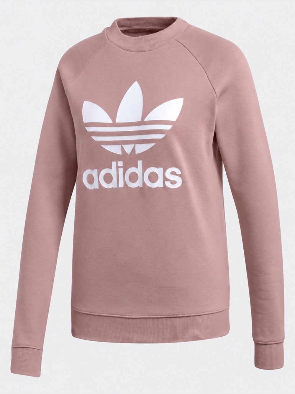 Adidas Trefoil Crew Sweatshirt in Mauve Pink.